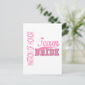 Team Bride 1 MATRON Postkarte (Stehend Vorderseite)