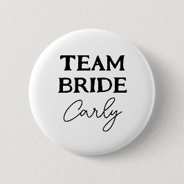 Team Bride Bachelorette Schwarzweiß-Name Button