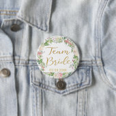 TEAM BRIDE! Blumen Kranz Button (Beispiel)