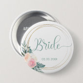 TEAM BRIDE! Blumen Kranz Button (Vorne & Hinten)