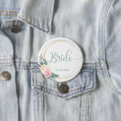 TEAM BRIDE! Blumen Kranz Button (Beispiel)