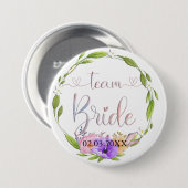Team Bride! Blumen Kranz Button (Vorne & Hinten)
