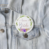 Team Bride! Blumen Kranz Button (Beispiel)