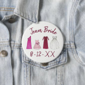 TEAM BRIDE Brautparty Bridesmaid Blumenmädchen Gow Button (Beispiel)