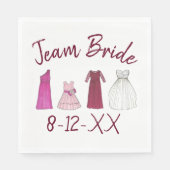 TEAM BRIDE Brautparty Bridesmaid Blumenmädchen Gow Serviette (Vorderseite)