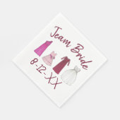 TEAM BRIDE Brautparty Bridesmaid Blumenmädchen Gow Serviette (Ecke)