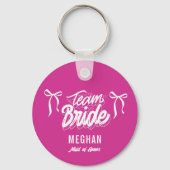 Team Bride Brautparty Coquette Bow Favor Schlüsselanhänger (Vorderseite)