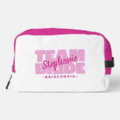 Team Bride Brautparty Name Bridesmaid Geschenk Ros Waschbeutel (Rückseite)