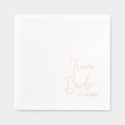 Team Bride Brautparty Servietten Mit Folie (Vorderseite)