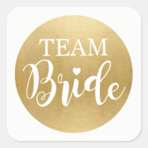TEAM BRIDE Brautparty Stickers Gold Bridal