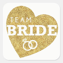 Team Bride Brautparty Stickers Gold Glitzer