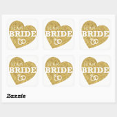Team Bride Brautparty Stickers Gold Glitzer (Blatt)
