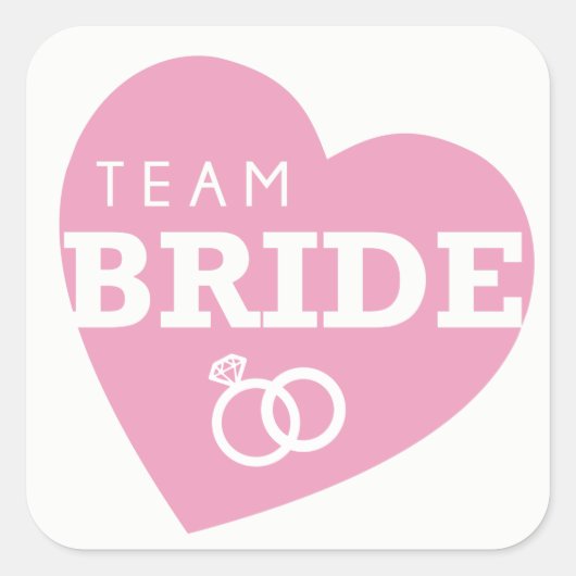 Team Bride Brautparty Stickers PINK Herz (Vorderseite)