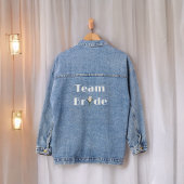 Team Bride - Brautparty White Glittery Look Rose Jeansjacke