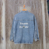 Team Bride - Brautparty White Glittery Look Rose Jeansjacke