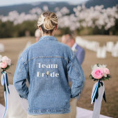 Team Bride - Brautparty White Glittery Look Rose Jeansjacke
