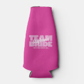 Team Bride Bridesmaid Name Wedding Party Pink Beer Flaschenkühler (Vorderseite)