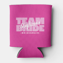 Team Bride Bridesmaid Name Wedding Pink Cool Retro Dosenkühler