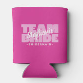 Team Bride Bridesmaid Name Wedding Pink Cool Retro Dosenkühler (Rückseite)