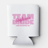 Team Bride Bridesmaid Name Wedding Pink Retro Cool Dosenkühler (Rückseite)
