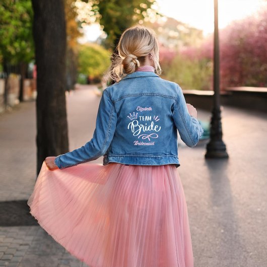 "Team Bride" Bridesmaid Personalisiert Jeansjacke