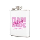 Team Bride Bridesmaid Wedding Brautparty Pink Flachmann (Links)