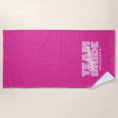 Team Bride Bridesmaid Wedding Chic Retro Pink Pool Strandtuch (Vorderseite)