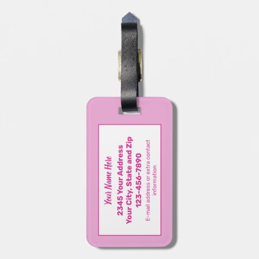 Team Bride Bridesmaids Bachelorette Weekend Pink Gepäckanhänger (Rückseite vertikal)
