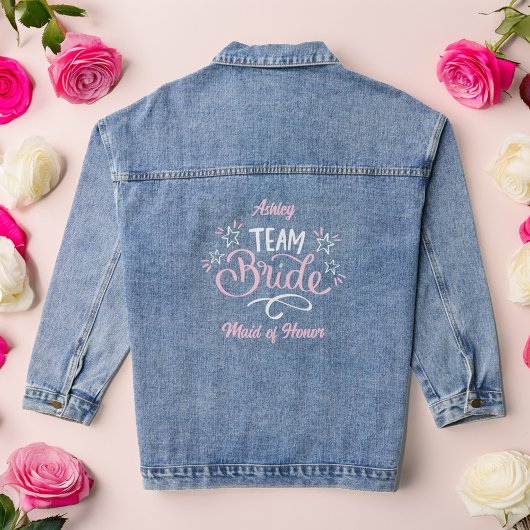 "Team Bride" Bridesmaids Trauzeugin Custom Jeansjacke