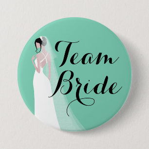 Team Bride Brünett Bride Button