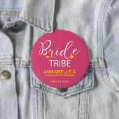 Team Bride Button. Heiß rosa, Mittelarme, Herz Button (Beispiel)