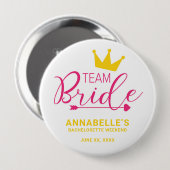 Team Bride Button. Kronen, Kupidreher, Herz Button (Vorne & Hinten)