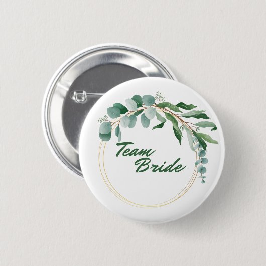 Team Bride Button with golden inscription (Vorne & Hinten)