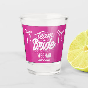Team Bride Coquette Bow Bridesmaid Wedding Schnapsglas