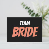 Team Bride Dankeskarte (Stehend Vorderseite)