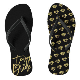 Team Bride Diamonds Brautparty Wedding Dreh Flop Badesandalen