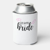 Team Bride Double Heart - schwarze Buchstaben Dosenkühler (Kanne Rückseite)