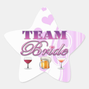 Team Bride Drinks Bridesmaids Wedding Brautparty Stern-Aufkleber