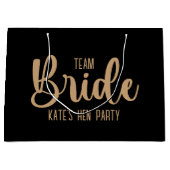 Team Bride Elegant Bachelorette Große Geschenktüte (Vorderseite)