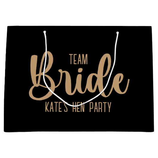 Team Bride Elegant Bachelorette Große Geschenktüte (Vorderseite)