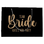 Team Bride Elegant Bachelorette Große Geschenktüte (Rückseite)