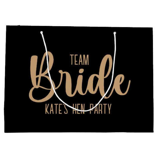 Team Bride Elegant Bachelorette Große Geschenktüte (Rückseite)