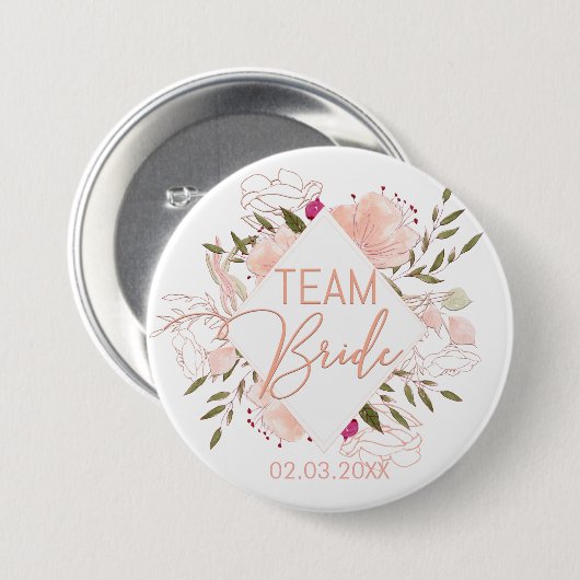 TEAM BRIDE FLORAL BUTTON (Vorne & Hinten)