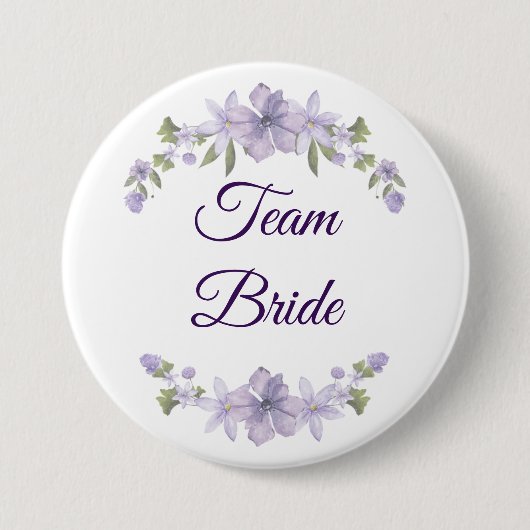 Team Bride Floral Button | Bridal Party Favor (Vorderseite)