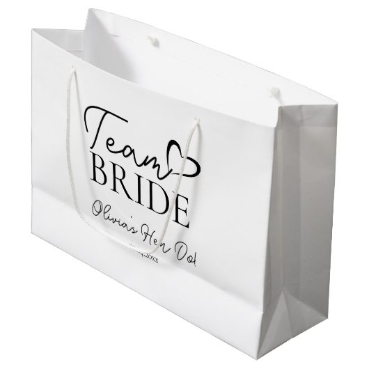 Team Bride Gift Bag - Perfekter Junggeselinnen-Abs Große Geschenktüte (Vorderseite Schrägansicht)