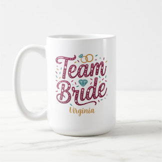 Team Bride Glitter Bridesmaid Favor Coffee Mug Kaffeetasse