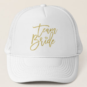 Team Bride Gold Diamond Brautparty Wedding Cap Truckerkappe