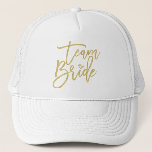 Team Bride Gold Diamond Brautparty Wedding Cap Truckerkappe (Vorderseite)