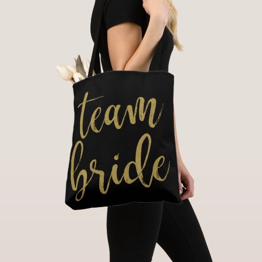Team Bride Gold Glitzer Bridesmaid Bachelorette Tasche (Von Nahem)