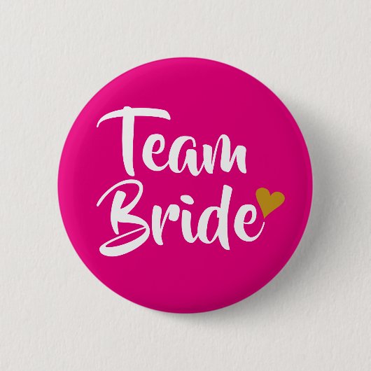 Team Bride Gold Heart Button (Vorderseite)